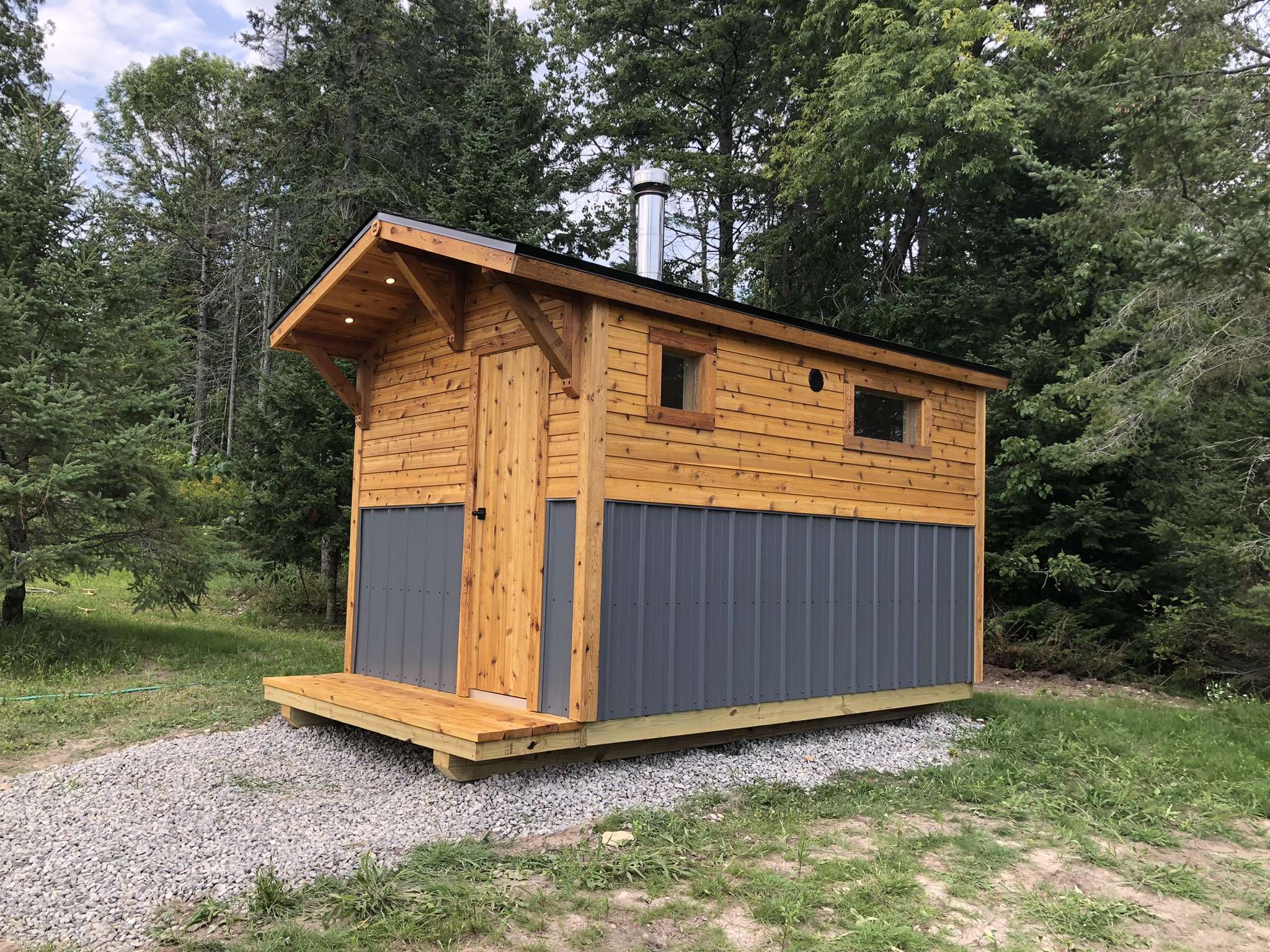 Custom outdoor sauna built by Esjay Saunas in Michigan